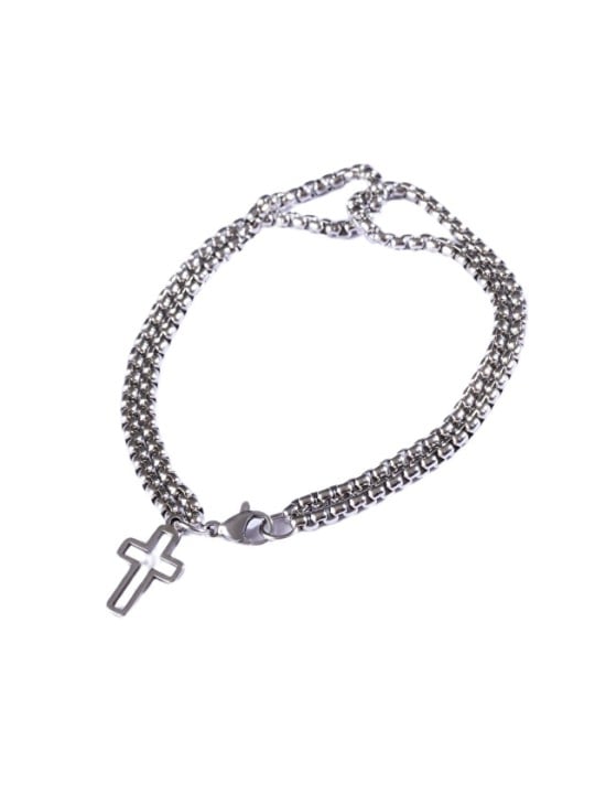 Marc Malone Bracciale da uomo in acciaio con croce MCGB5005S uomo
