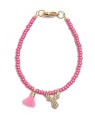 Deers Mini braccialetto di perline fucsia con corno di cervo donna