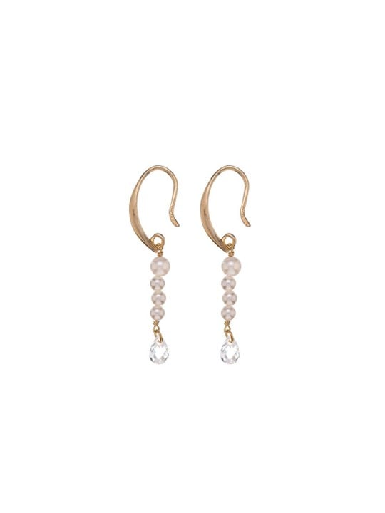 Alisia Orecchini pendenti placcati in oro con perle vere AL4925-Oro donna