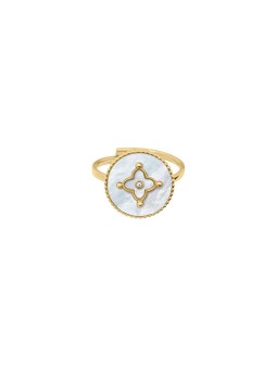Pierre Lannier Anello regolabile placcato oro con madreperla Tallia BJ24A3211 donna