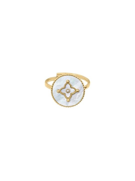 Pierre Lannier Anello regolabile placcato oro con madreperla Tallia BJ24A3211 donna