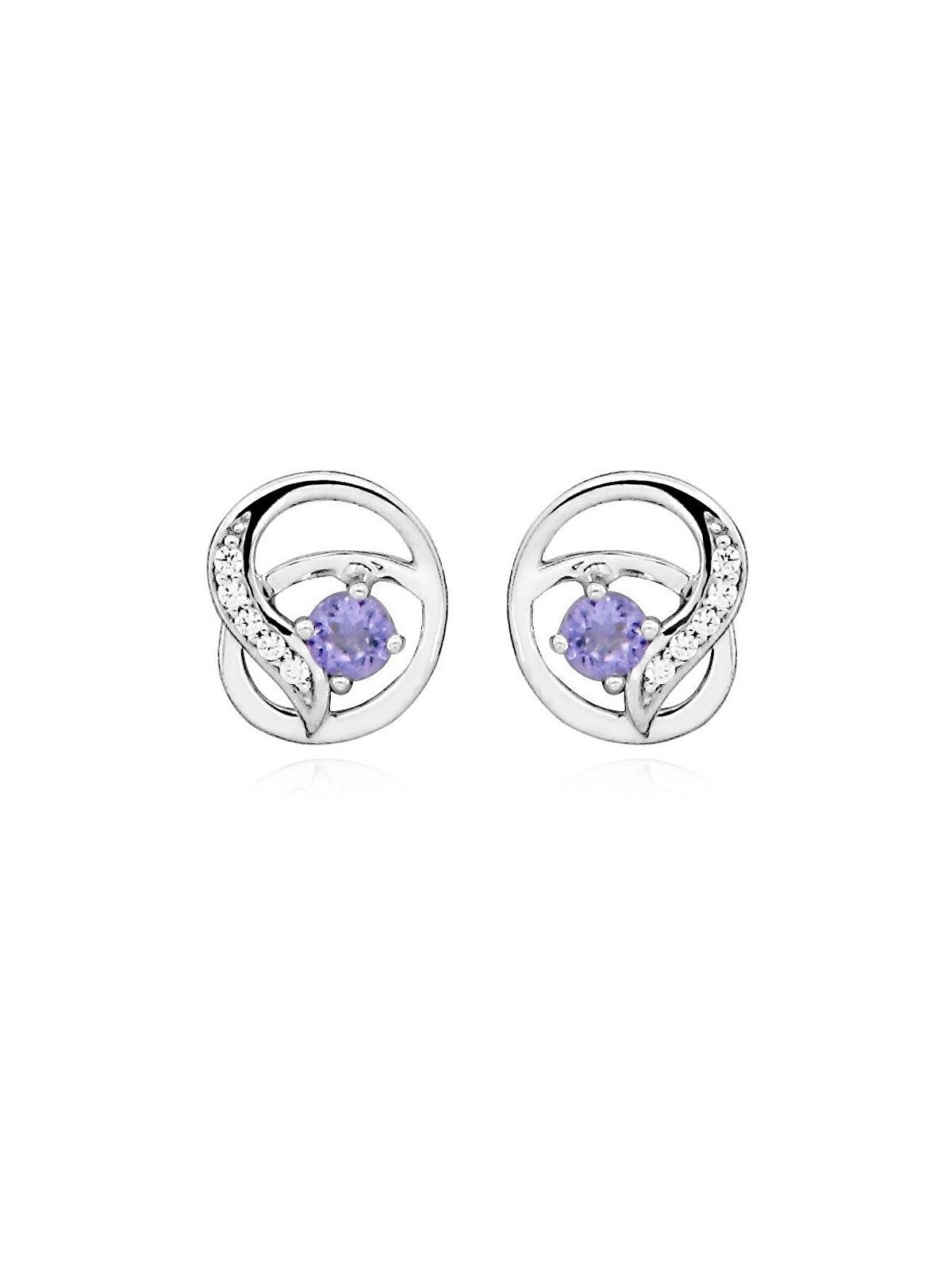 Silver Cat Orecchini pendenti in argento con ametiste sintetiche SC458 donna
