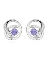 Silver Cat Orecchini pendenti in argento con ametiste sintetiche SC458 donna