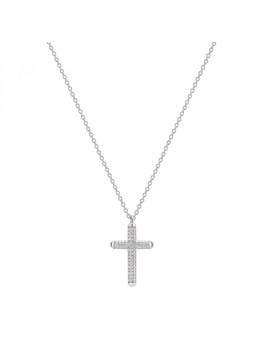 Rosato Collana in argento con croce Bianca RZBI05 catena, ciondolo donna