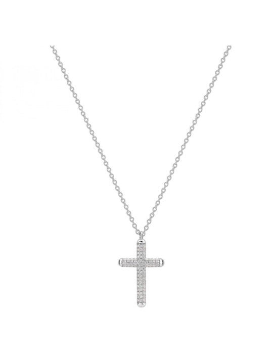 Rosato Collana in argento con croce Bianca RZBI05 catena, ciondolo donna