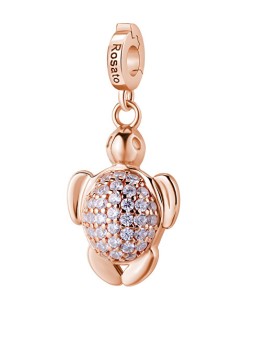 Rosato Ciondolo coordinato a forma di tartaruga marina placcato oro, modello RZ255 donna