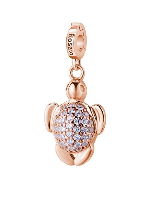 Rosato Ciondolo coordinato a forma di tartaruga marina placcato oro, modello RZ255 donna