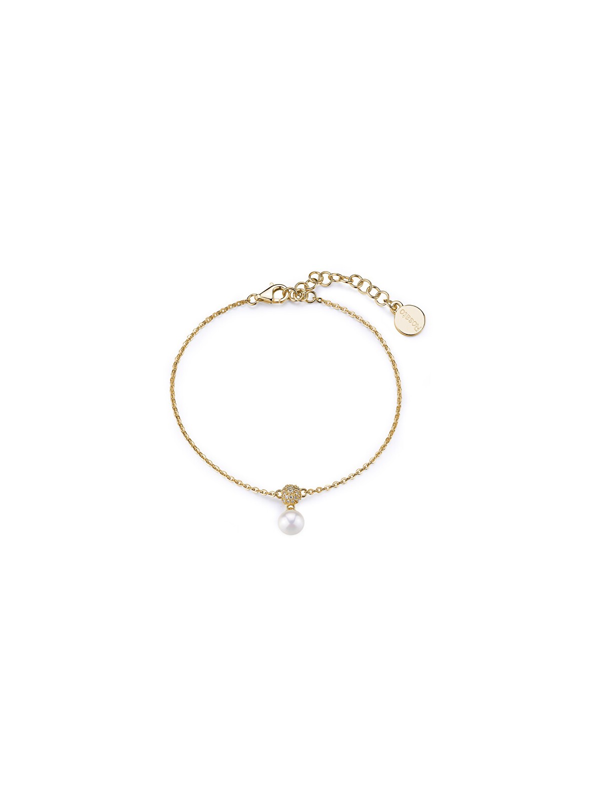 Rosato Elegante bracciale placcato oro con perla Azzurra RZAZ015 donna