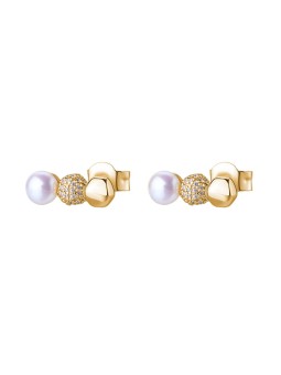 Rosato Orecchini lunghi placcati in oro con zirconi e perle Azzurra RZAZ025 donna