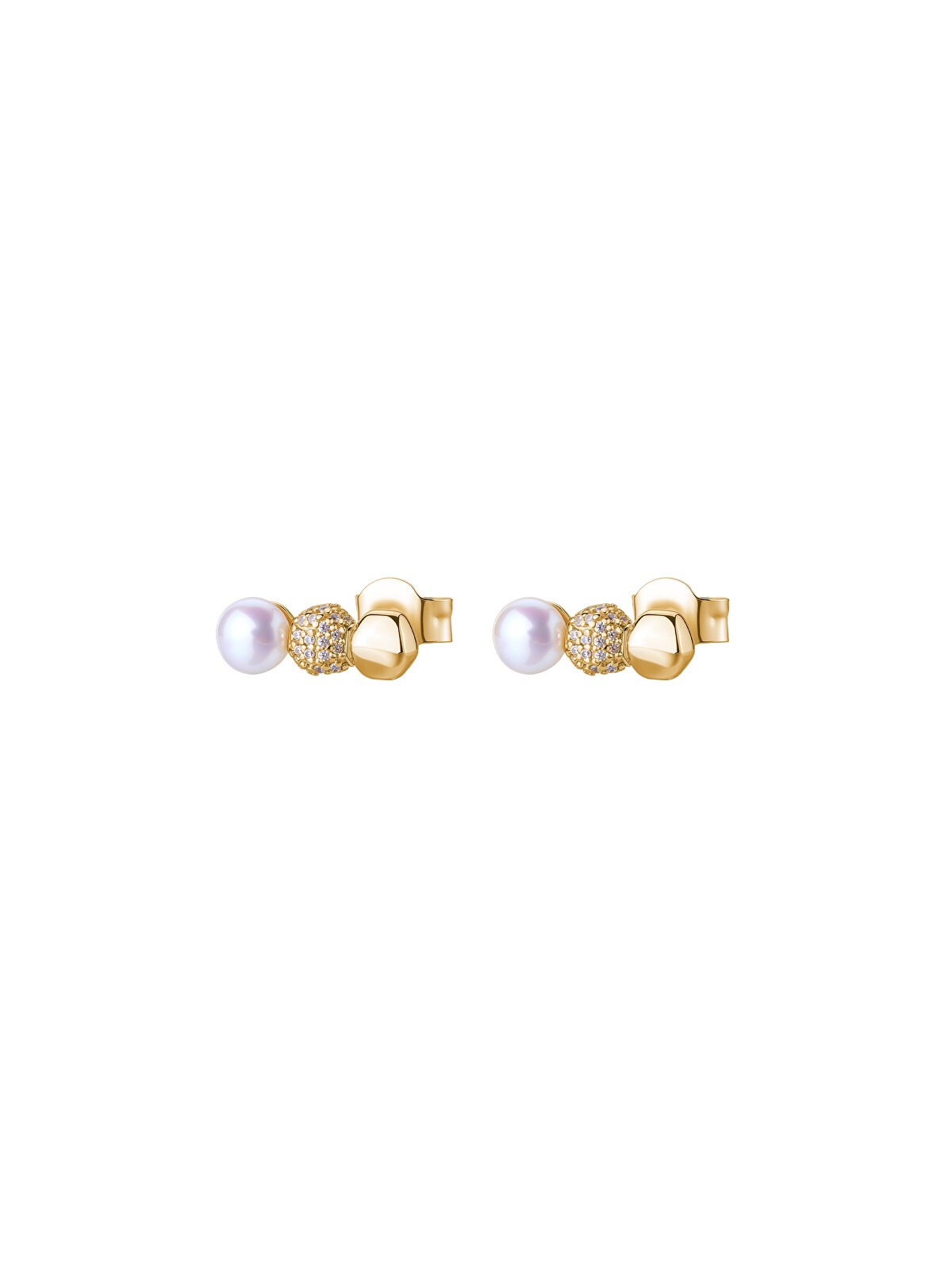 Rosato Orecchini lunghi placcati in oro con zirconi e perle Azzurra RZAZ025 donna