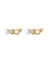 Rosato Orecchini lunghi placcati in oro con zirconi e perle Azzurra RZAZ025 donna