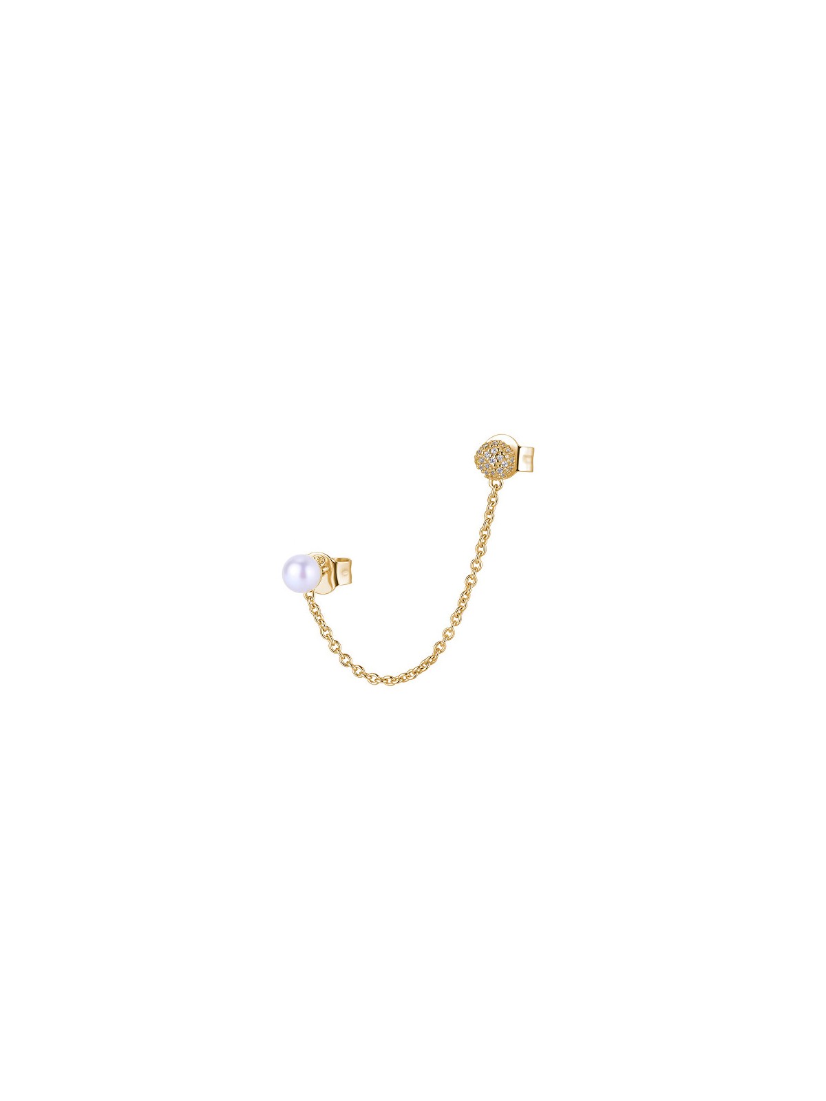 Rosato Elegante orecchino singolo placcato oro con perla Azzurra RZAZ026 donna