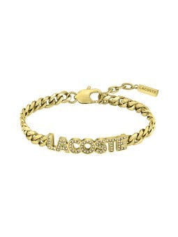 Lacoste Bracciale da donna in acciaio placcato oro con scritta 2040063 donna