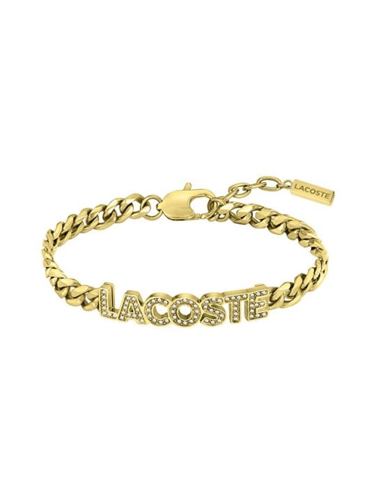 Lacoste Bracciale da donna in acciaio placcato oro con scritta 2040063 donna