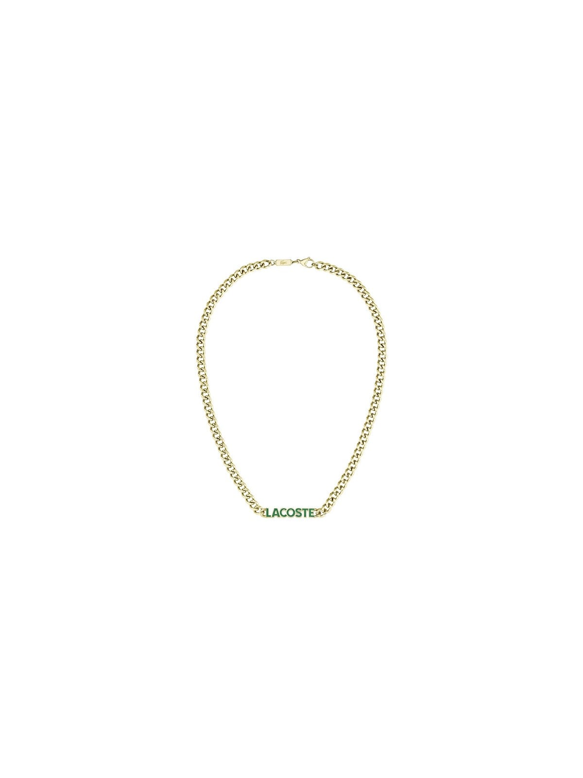Lacoste Collana distintiva in acciaio placcato oro con scritta 2040475 uomo