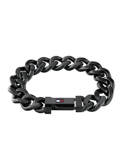 Tommy Hilfiger Bracciale distintivo in acciaio nero Wild 2790639 unisex