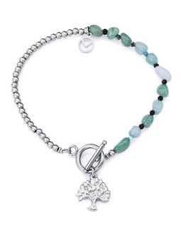 Viceroy Bracciale da donna in acciaio con apatite e turchese Kiss 14199P01000 donna