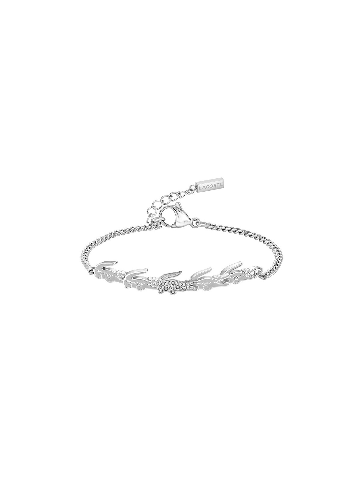 Lacoste Elegante bracciale in acciaio da donna con motivo coccodrillo 2040509 donna
