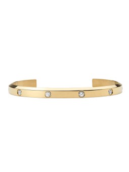 Daniel Wellington Bracciale aperto Classic Lumine DW004017 placcato oro massiccio - Lunghezza: 16,5 cm donna
