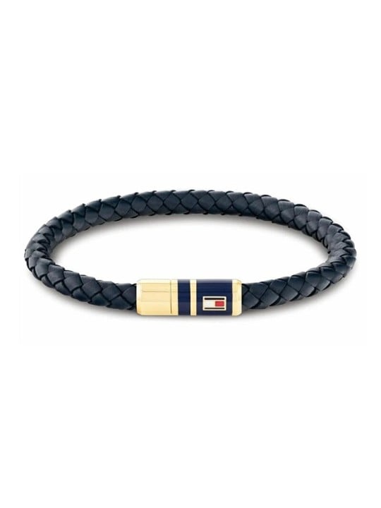 Tommy Hilfiger Elegante bracciale in pelle blu scuro 2790640S uomo