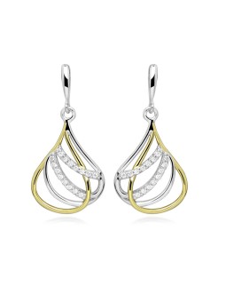 Silver Cat Eleganti orecchini pendenti in argento bicolore SC610 donna