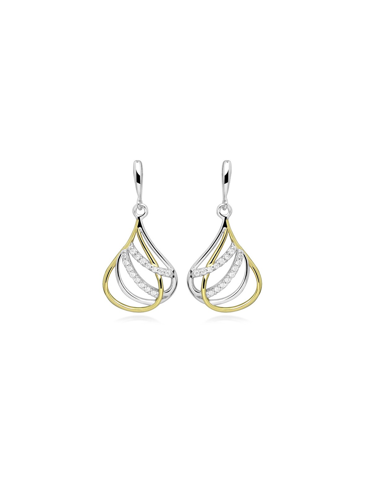 Silver Cat Eleganti orecchini pendenti in argento bicolore SC610 donna