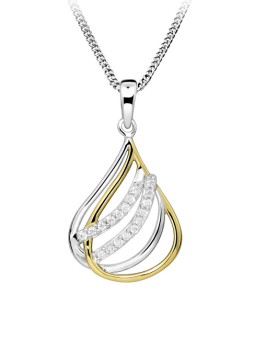 Silver Cat Collana in argento con zirconi bicolore SC609 catena, pendente donna