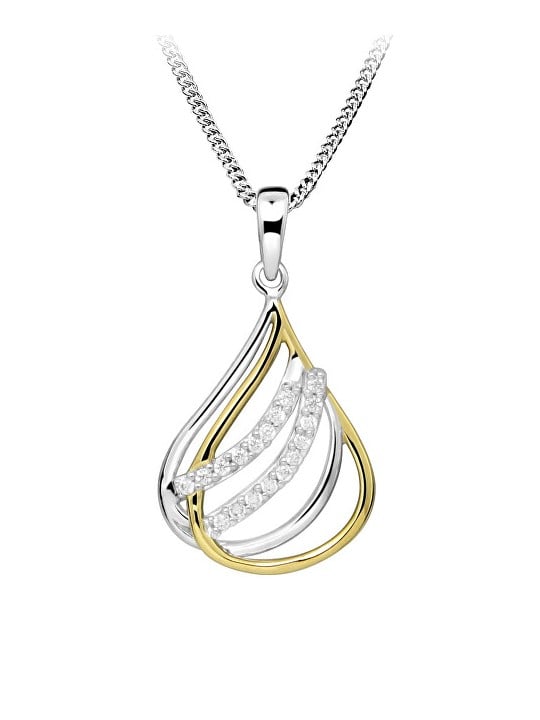 Silver Cat Collana in argento con zirconi bicolore SC609 catena, pendente donna