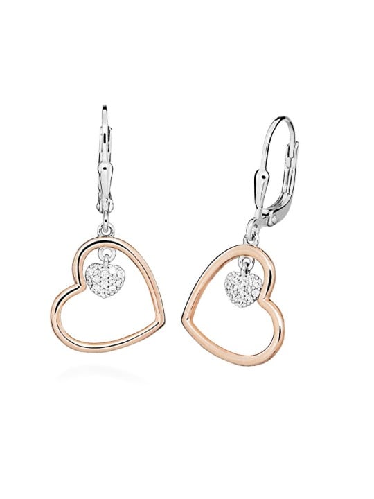 Silver Cat Orecchini pendenti bicolore argento Love & Infinity SC620 donna
