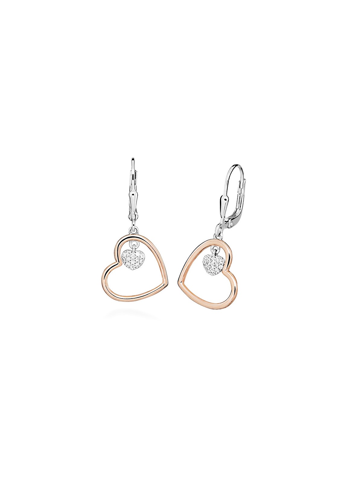Silver Cat Orecchini pendenti bicolore argento Love & Infinity SC620 donna
