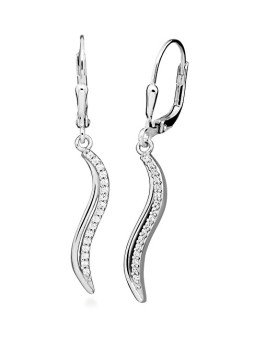 Silver Cat Orecchini pendenti in argento con zirconi trasparenti Beauty SC597 donna