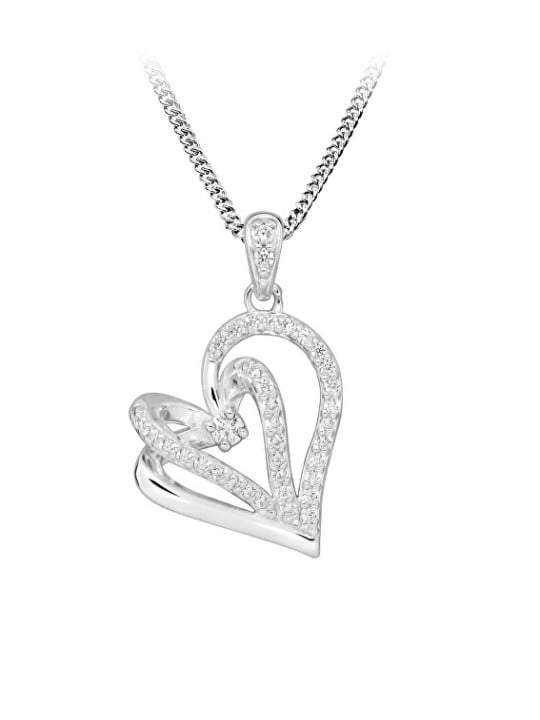 Silver Cat Collana in argento con ciondolo a forma di cuore Love & Infinity SC603 catena, ciondolo donna