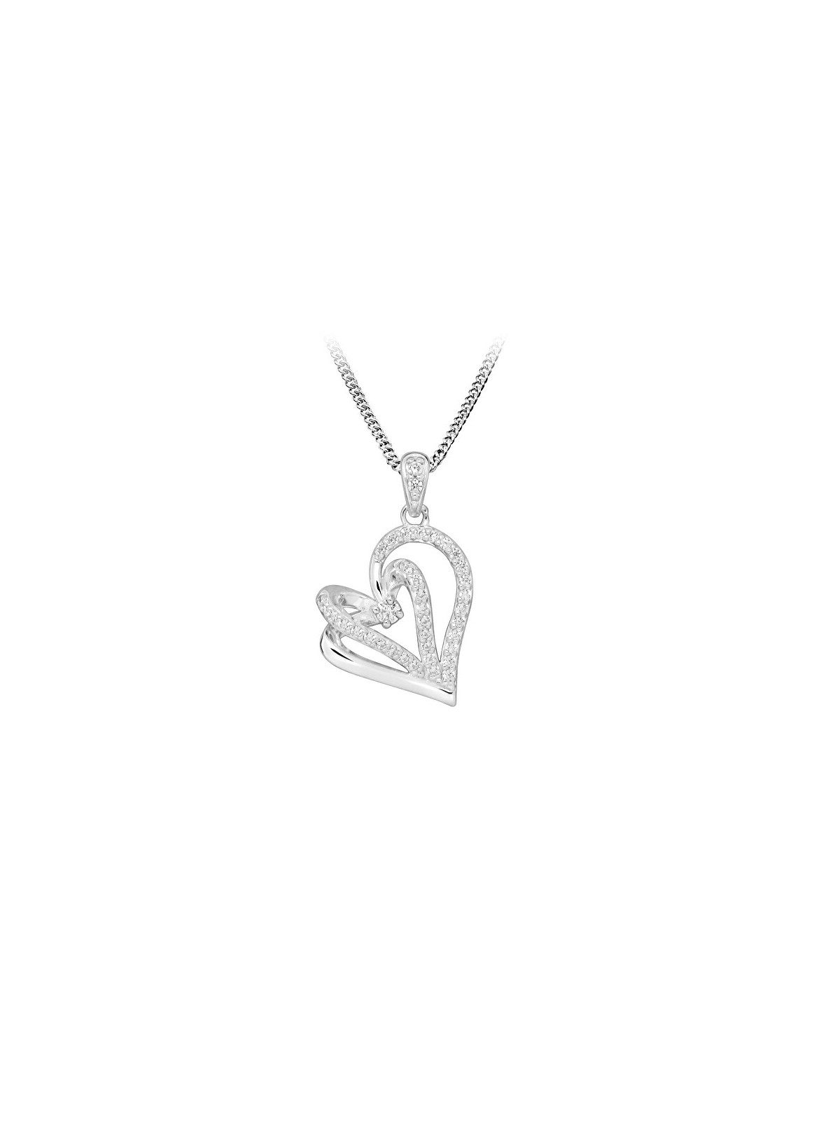 Silver Cat Collana in argento con ciondolo a forma di cuore Love & Infinity SC603 catena, ciondolo donna