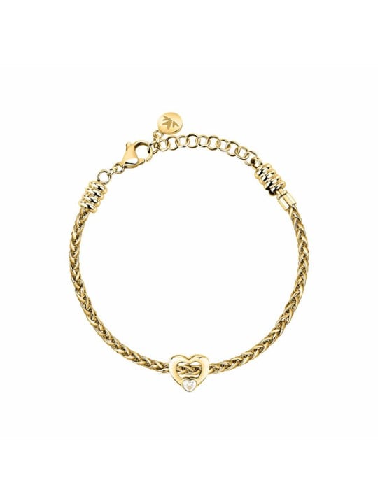 Morellato Elegante bracciale in acciaio placcato oro con motivo a cuoricini SCZ1424 donna