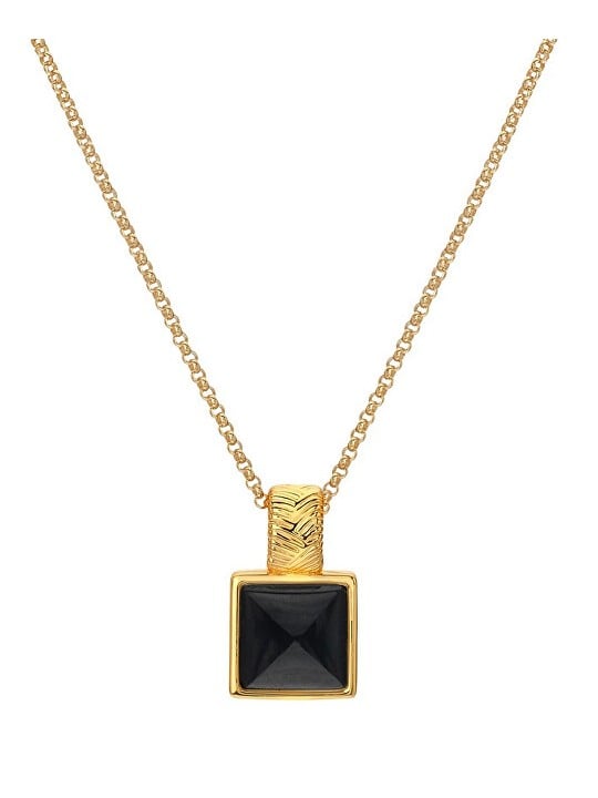 Hot Diamonds Bellissima collana catena e pendente Jac Jossa Hope DP914 con diamanti e onice. donna