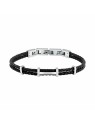 Trussardi Bracciale da uomo in pelle nera intrecciata T-Leather TJAXZ13 uomo