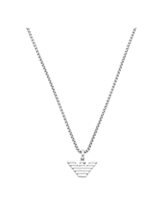 Emporio Armani Elegante collana in acciaio con logo EGS3169040 uomo