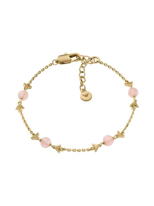Emporio Armani Incantevole bracciale da donna placcato oro con quarzo rosa EGS3201710 donna