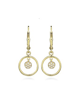 Silver Cat Orecchini pendenti alla moda placcati in oro con zirconi SC582 donna