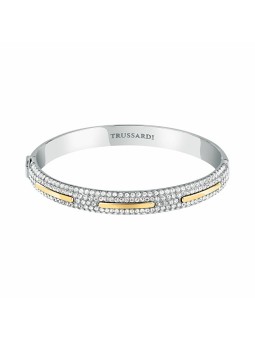 Trussardi Bracciale bicolore solido con cristalli trasparenti Concept TJAYY04 donna