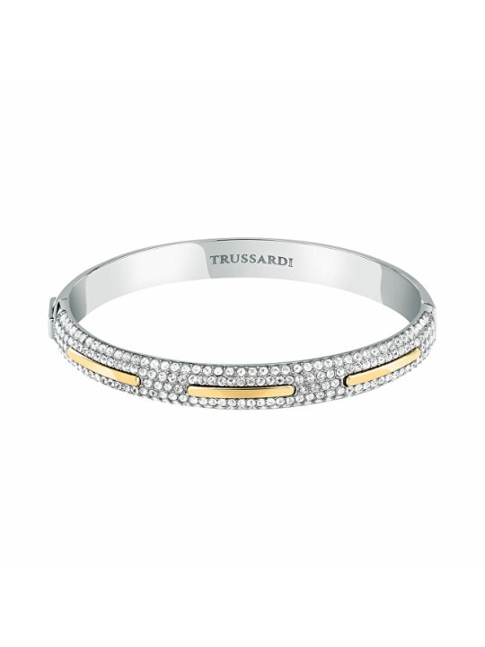 Trussardi Bracciale bicolore solido con cristalli trasparenti Concept TJAYY04 donna