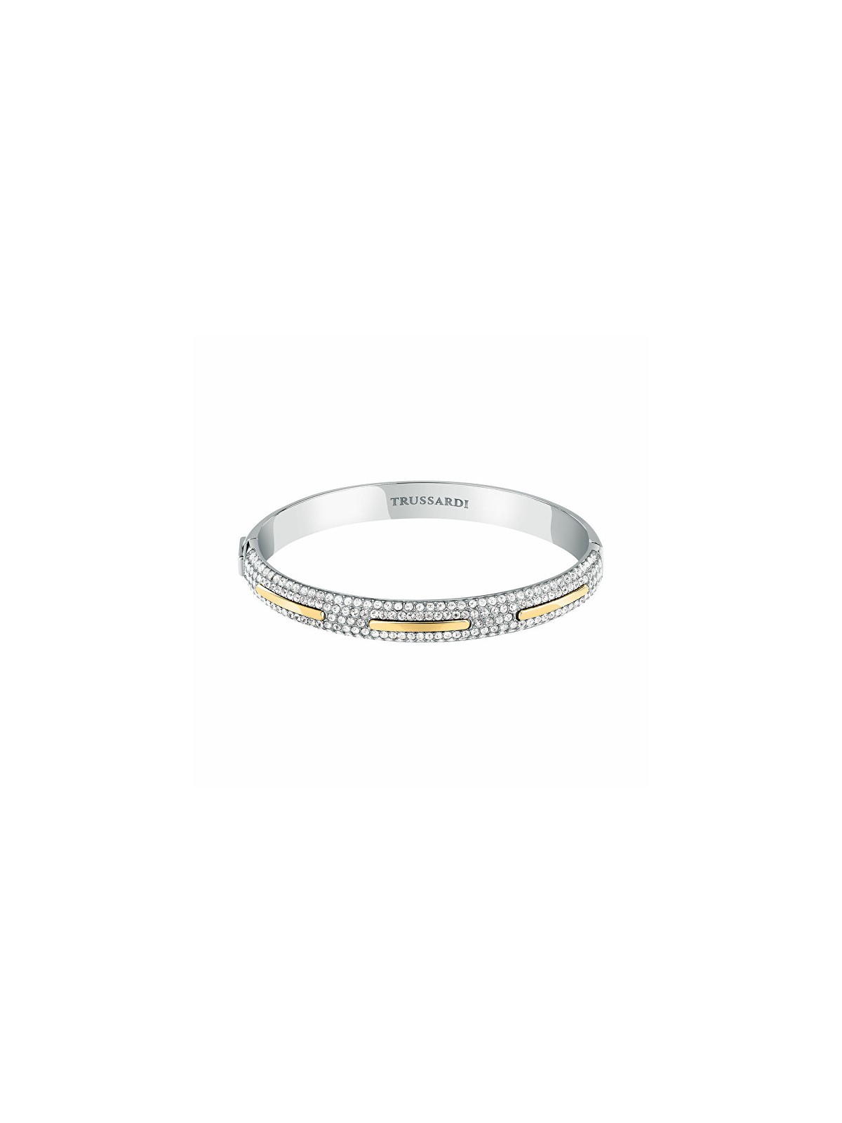 Trussardi Bracciale bicolore solido con cristalli trasparenti Concept TJAYY04 donna