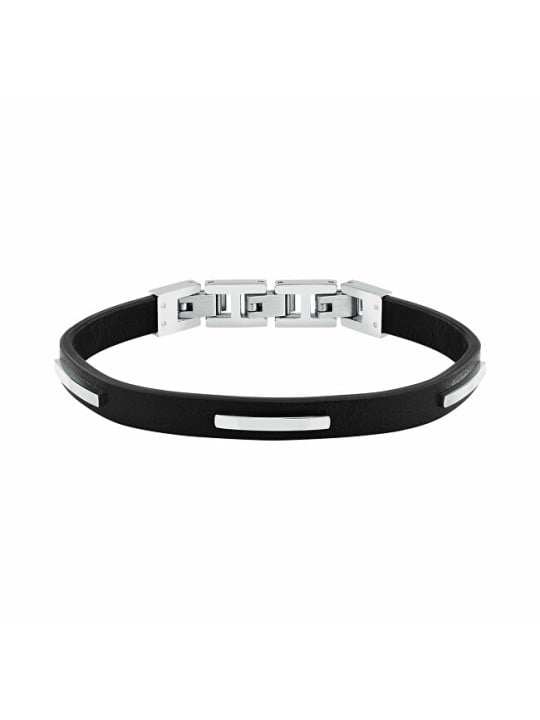 Trussardi Bracciale da uomo in pelle nera T-Leather TJAXZ10 uomo