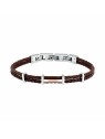 Trussardi Bracciale da uomo in pelle intrecciata marrone T-Leather TJAXZ12 uomo