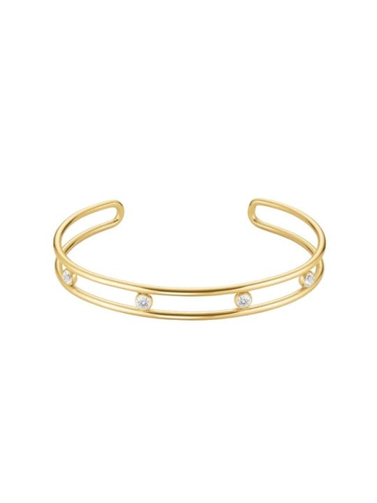 Rosefield Bracciale aperto in metallo massiccio con cristalli trasparenti JB4CG-J1174 donna