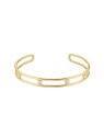 Rosefield Bracciale aperto in metallo massiccio con cristalli trasparenti JB4CG-J1174 donna