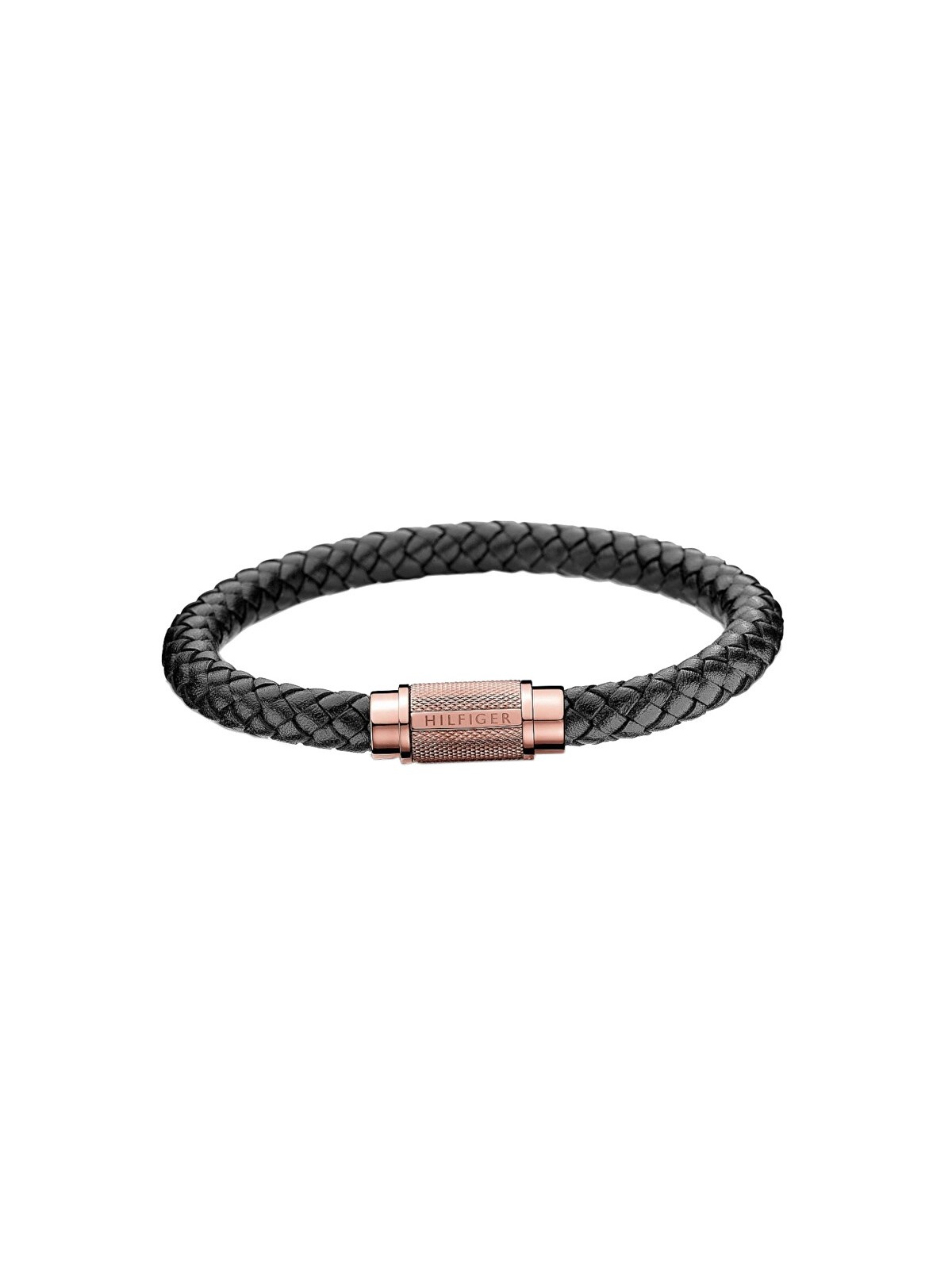 Tommy Hilfiger Bracciale alla moda in pelle nera Casual Core 2700999 uomo