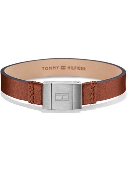 Tommy Hilfiger Elegante bracciale in pelle marrone 2700949 uomo