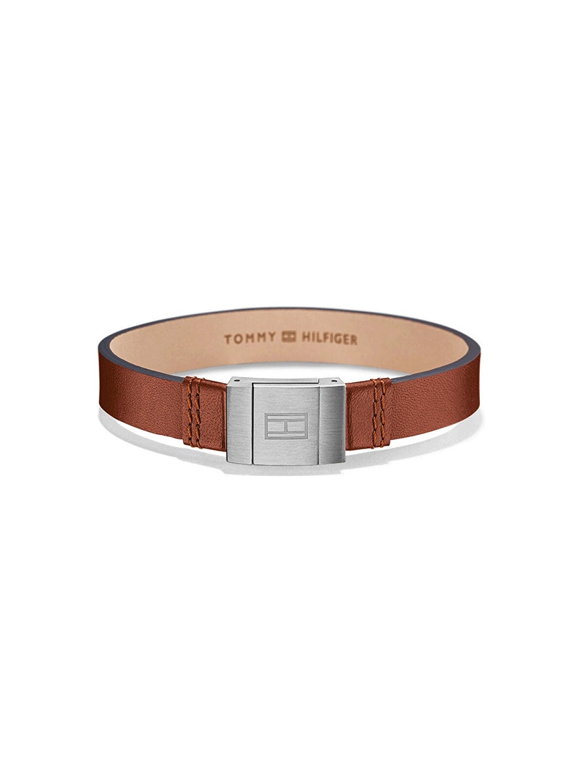 Tommy Hilfiger Elegante bracciale in pelle marrone 2700949 uomo