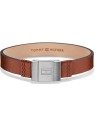 Tommy Hilfiger Elegante bracciale in pelle marrone 2700949 uomo